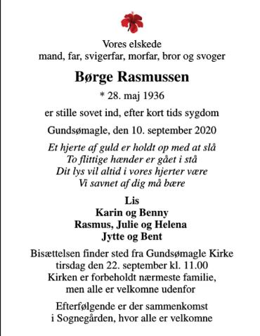Børge Rasmussen død (1936-2020)